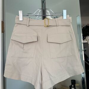 The Femm Tan Cargo Shorts with Belt Loop Waistband